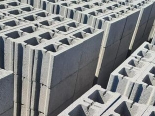 Hollow concrete blocks for building walls and fencing